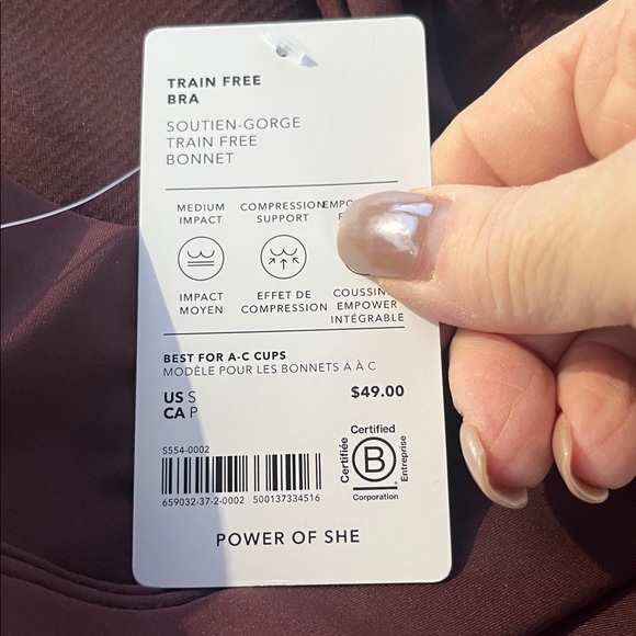 NWT-Athleta Garnet Train Free Bra Small A-C - Picture 5 of 5